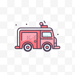 红色消防车孤立的图标 向量