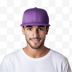 紫色帽子戴嘻哈帽子模型前视图