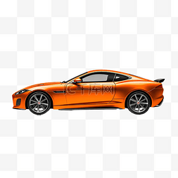 汽车侧图片_侧视运动橙色车