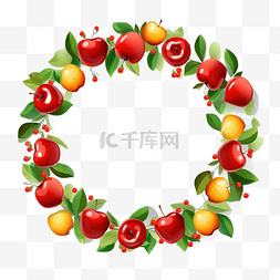 生鲜水果易拉宝图片_苹果水果圆边框图案框架