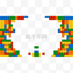 乐高图片_乐高边框彩色对称组合装饰