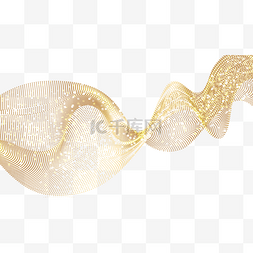 金色闪光线条图片_抽象量子金色波纹线条光线