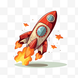 火箭加速器图片_加速器剪贴画卡通火箭飞船在太空