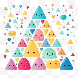 卡哇伊可爱的三角形抽象形状