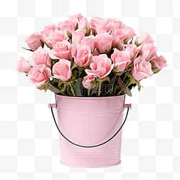 桶粉红色柔和的花