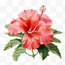 普斯利花中的热带花卉水彩画