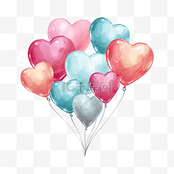 气球涂鸦图片_心形气球插画