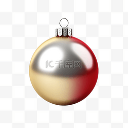 红蓝旋转球合成图片_圣诞快乐球逼真的银红色和金色