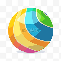 沙滩球剪贴画彩色条纹球图标股票
