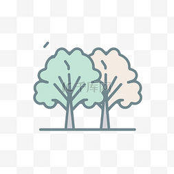 艺术描绘图片_用于网页设计的两种不同的树线条