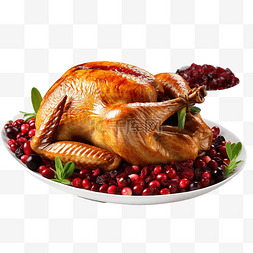 日配食品图片_圣诞节或感恩节餐桌上的烤火鸡，
