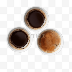 咖啡传单图片_從頂部看白色杯子裡的咖啡