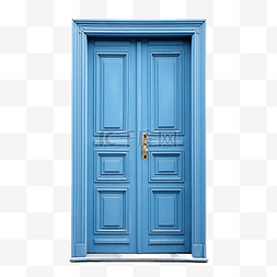 蓝色关闭的门隔离