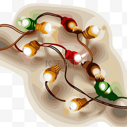 燈串图片_一串聖誕燈 向量