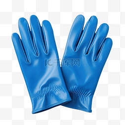 一双蓝色手套