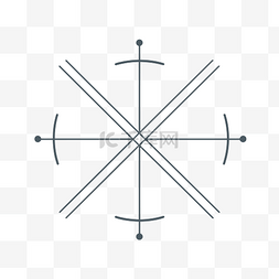 指南针形状的箭头线 向量