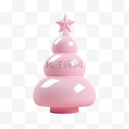 几何极简图片_圣诞节的 3D 渲染看起来是粉红色