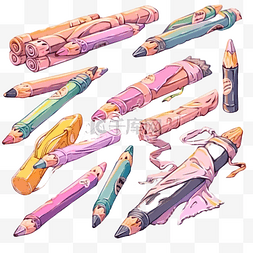 学校工具蜡笔
