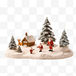 圣诞老人与雪橇图片_微型人