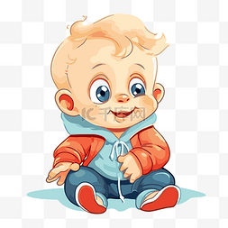 微笑征集令图片_男婴剪贴画卡通男婴坐在地上闭着