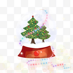 冬季圣诞节卡通圣诞树水晶球