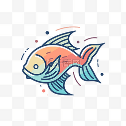 平面风格插图中的鱼 向量