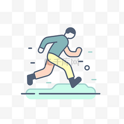 男子跑步标志平面矢量图标