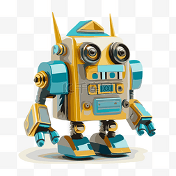 蓝色机器人剪贴画图片_玩具機器人 向量