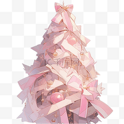 喜庆粉红色背景图片_粉红色华丽丝带圣诞树
