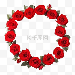 美丽多彩的红玫瑰花框