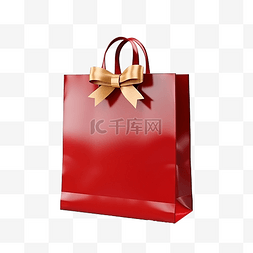 圣诞价格图片_3d 渲染圣诞购物袋插图