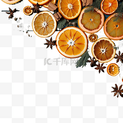 干的水果片图片_蓝色复古木桌上的干橙片