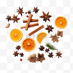 圣诞组合物与干橙子