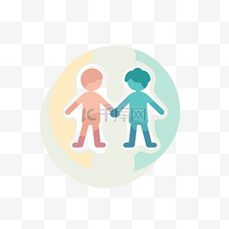 两个人背景图片_显示两个人手拉手围成一个圆圈的