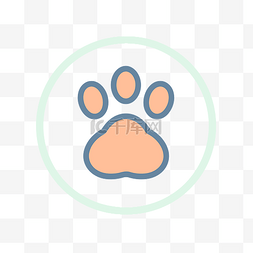 彩色的狗爪爪图片_显示狗爪图标 向量