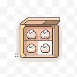描绘面包图片_包含糊状面包图标的盒子 向量