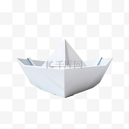 折叠的床单图片_孤立的纸船