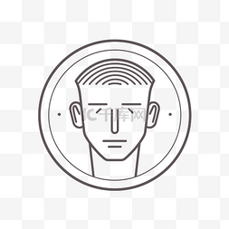 男人脸部的轮廓符号 向量