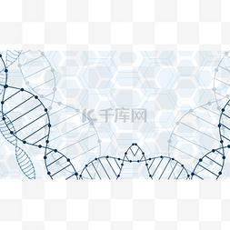 抽象光效螺旋dna分子结构横图光效