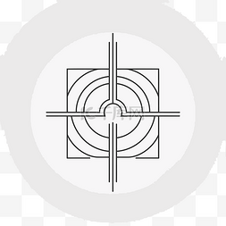 圆形几何的黑线抽象徽标和图标 