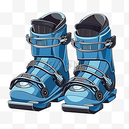 滑雪靴从顶视图插图以最小的风格