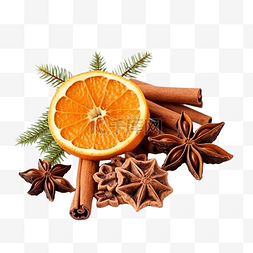 楊桃图片_圣诞组合物与干橙子
