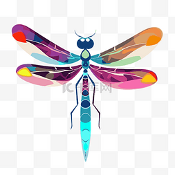 彩色蜻蜓剪贴画蜻蜓制作彩色矢量