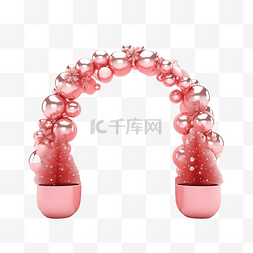 3D圣诞舞台图片_粉红色讲台圣诞节概念的 3D 渲染