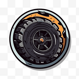 橙色和黑色轮胎圈的图像 向量