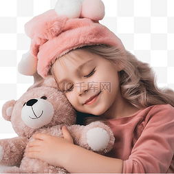 豪华床图片_平安夜，穿着粉色睡衣和圣诞老人