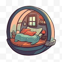 卡通小床图片_卡通房子设计，有一间可爱的小卧