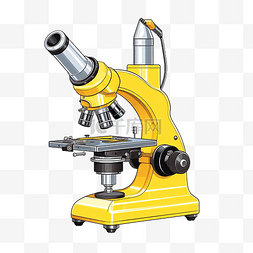 黄色显微镜粉笔线条艺术