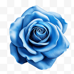 蓝色玫瑰花朵元素