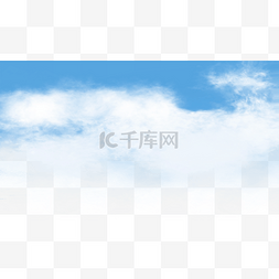 蓝色天空云层图片_蓝天白云草地写实风格横图
